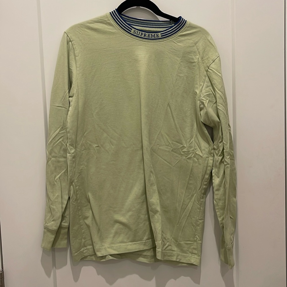 Supreme x Vintage SS17 Rib Logo Stripe Long Sleeve
